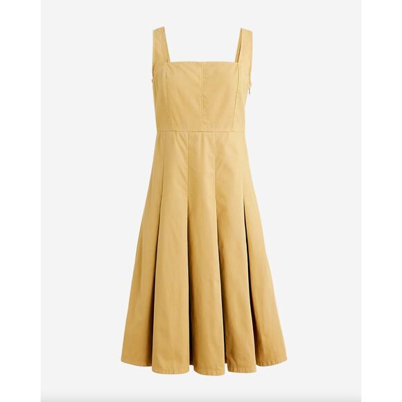 J. CREW Plus Pleated A-Line Chino Dress Khaki Tan Natural Neutral {RR11} - Picture 3 of 8